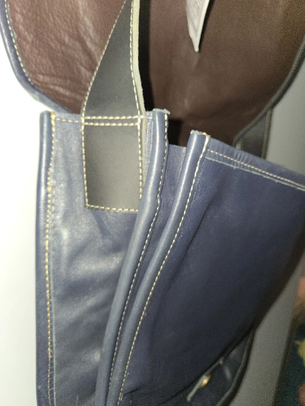 Charlie Leather Crossbody Bag in Dark  Blue